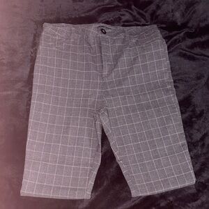 Gray Plaid Long Pants